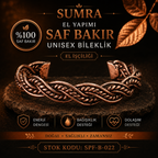 El Yapımı Motifli Saf Bakır Unisex Bileklik SPF-B-022