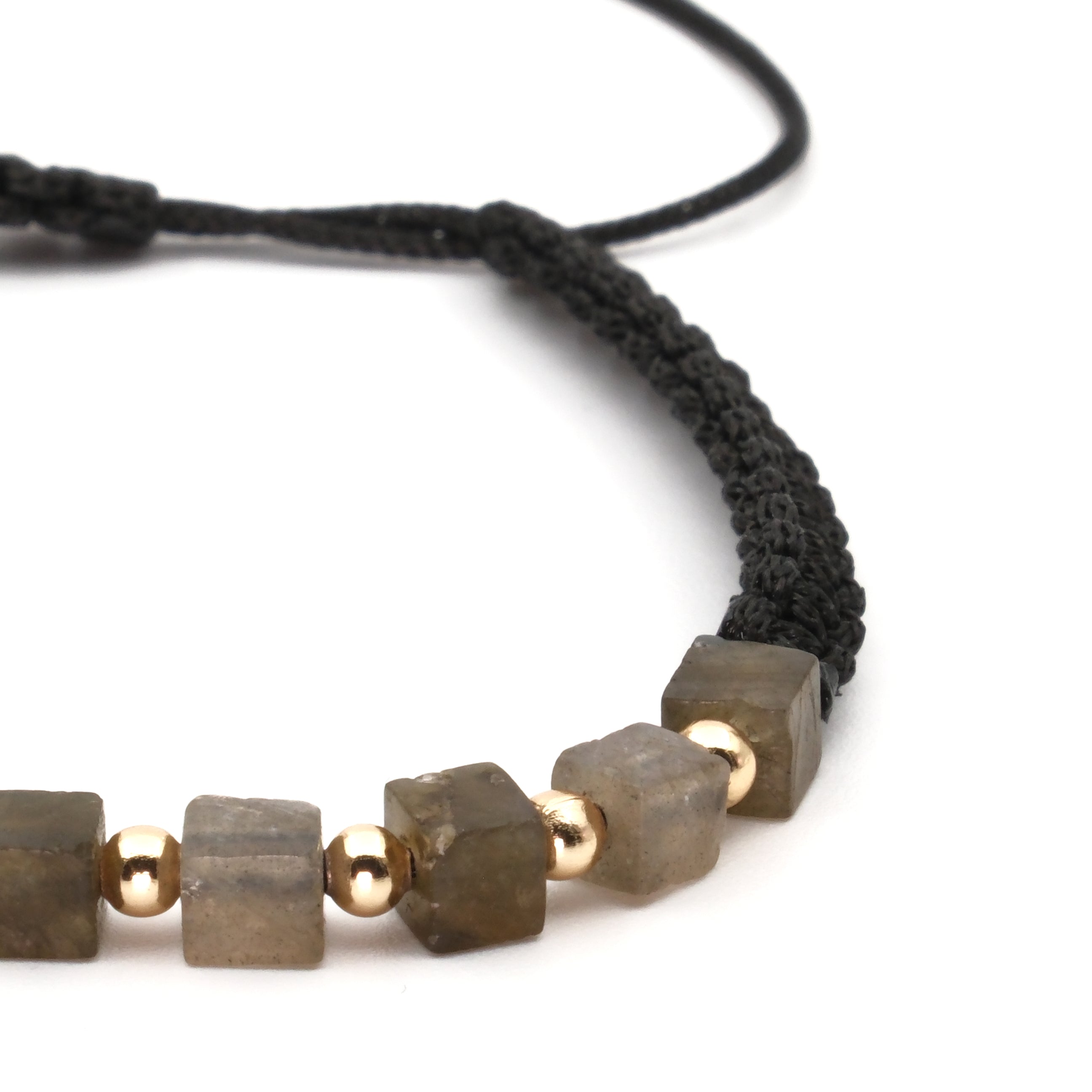 Labradorit Macrome Sertifikalı Doğal Taş Bileklik SPF-A-050