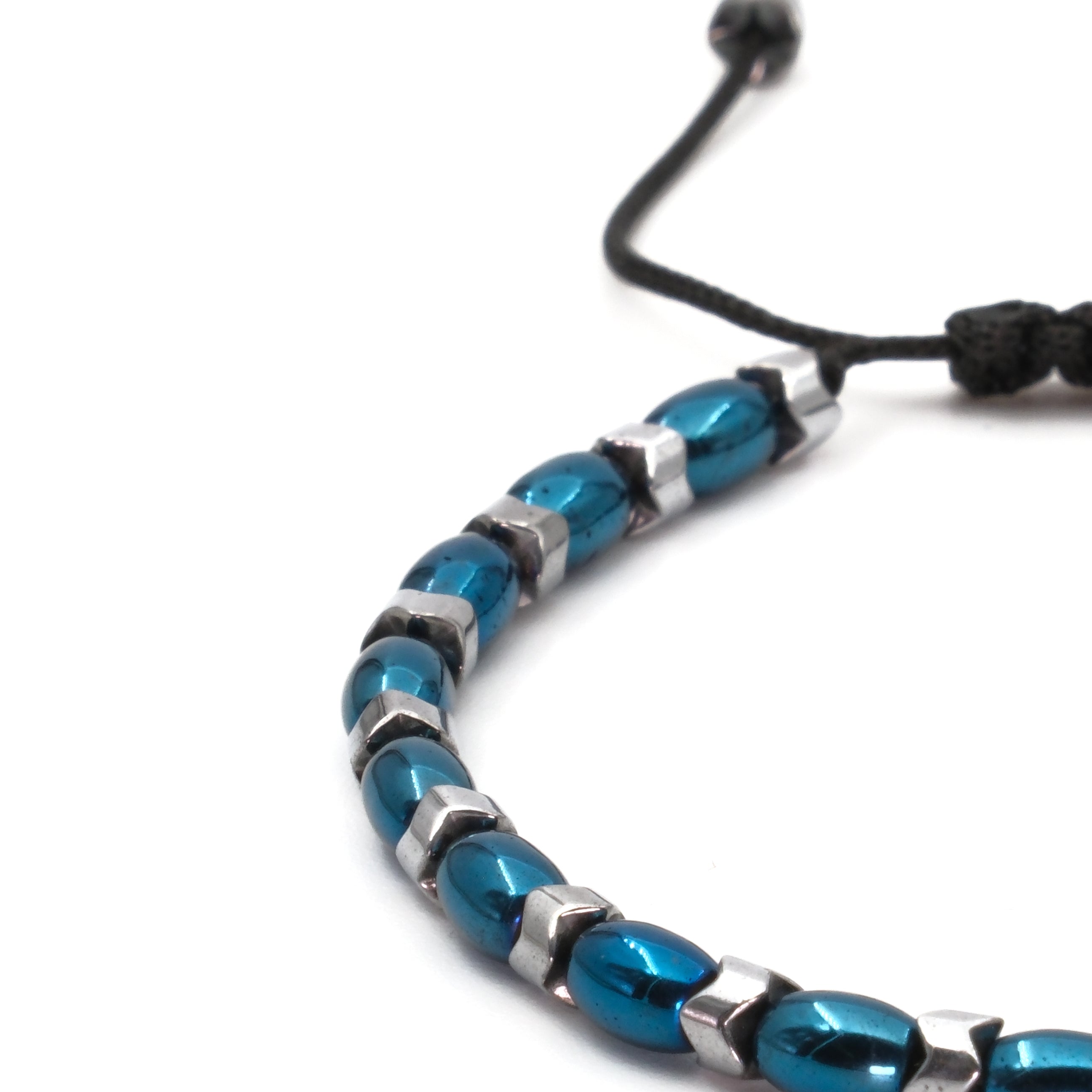 Hematit Macrome Sertifikalı Doğal Taş Bileklik SPF-A-026