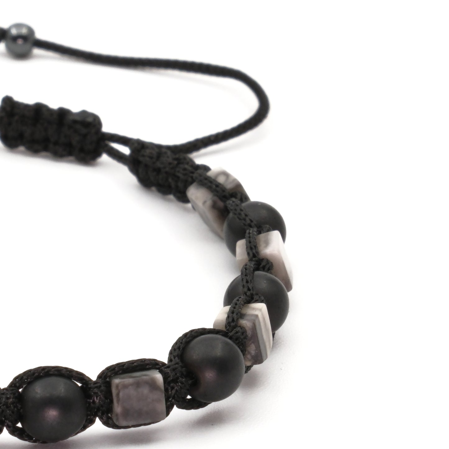 Jasper and Hematite Macrame Natural Stone Bracelet SPF-A-028