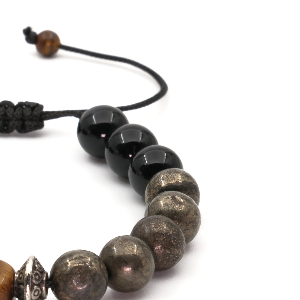 Opal Kaplan Gözü Prit ve Akik Makrome Ayarlanabilir Sertifikalı Doğal Taş Bileklik SPF-A-055