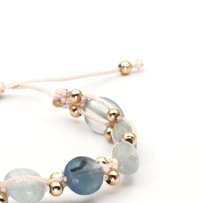 Aquamarine Hematite Macrame Natural Stone Bracelet SPF-A-004