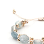 Aquamarine Hematite Macrame Certified Natural Stone Bracelet SPF-A-004