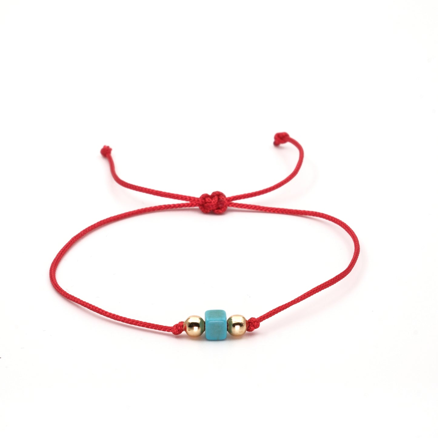 Cube Turquoise Macrame Natural Stone Bracelet SPF-A-047