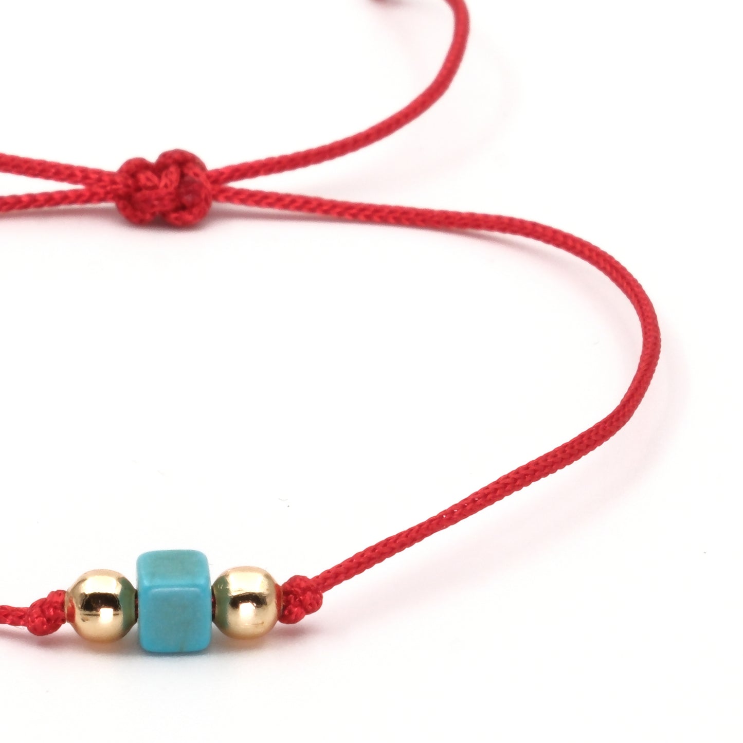 Cube Turquoise Macrame Natural Stone Bracelet SPF-A-047