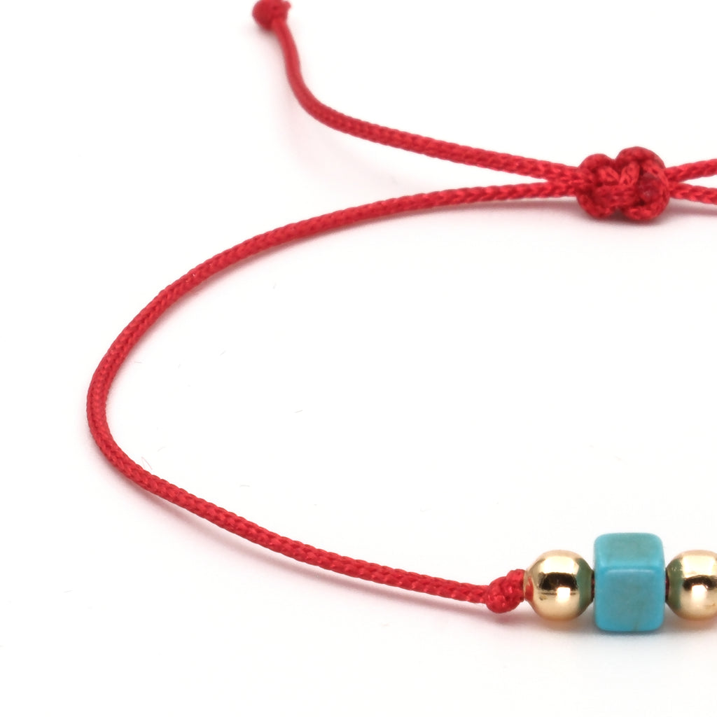 Küp Turkuaz Macrome Sertifikalı Doğal Taş Bileklik SPF-A-047