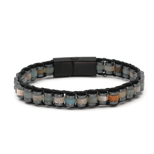 Amazonite and Hematite Natural Stone Bracelet SPF-A-009