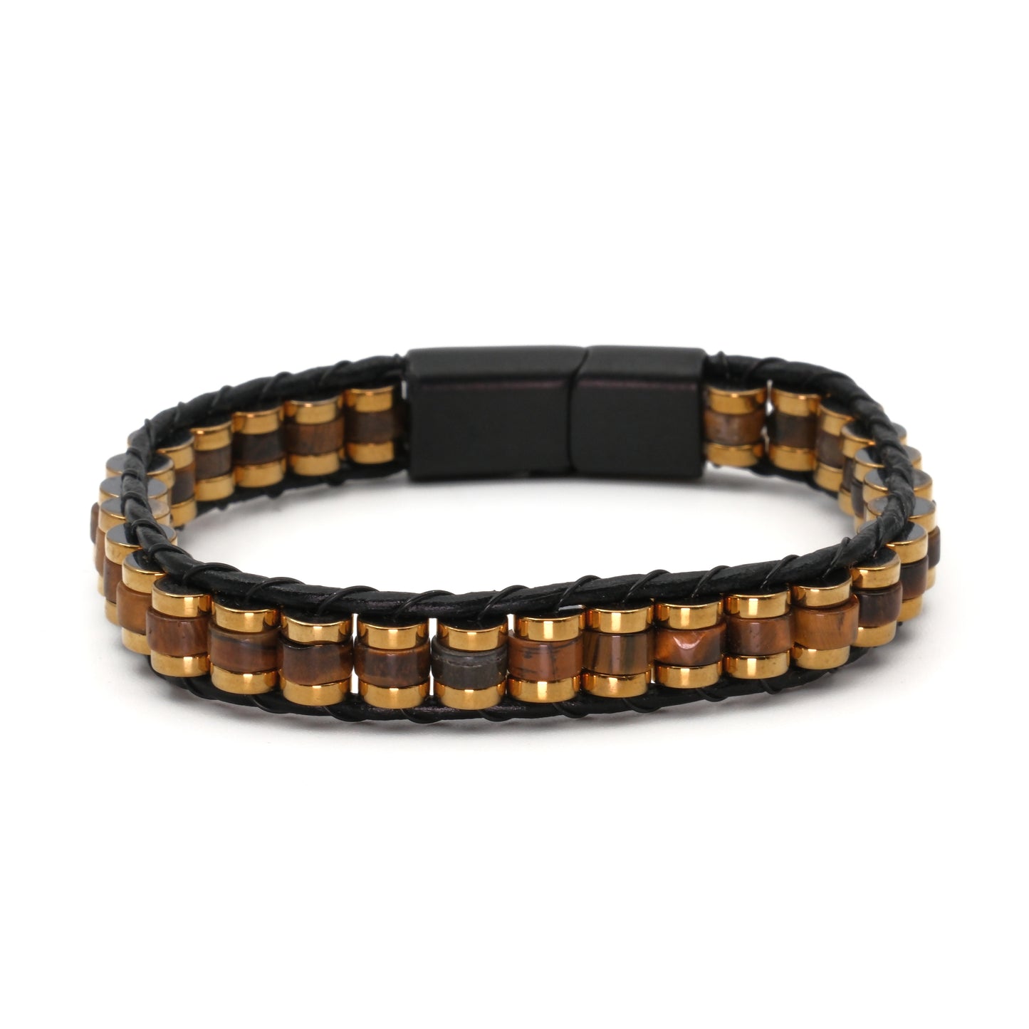 Tiger Eye and Hematite Natural Stone Bracelet SPF-A-036