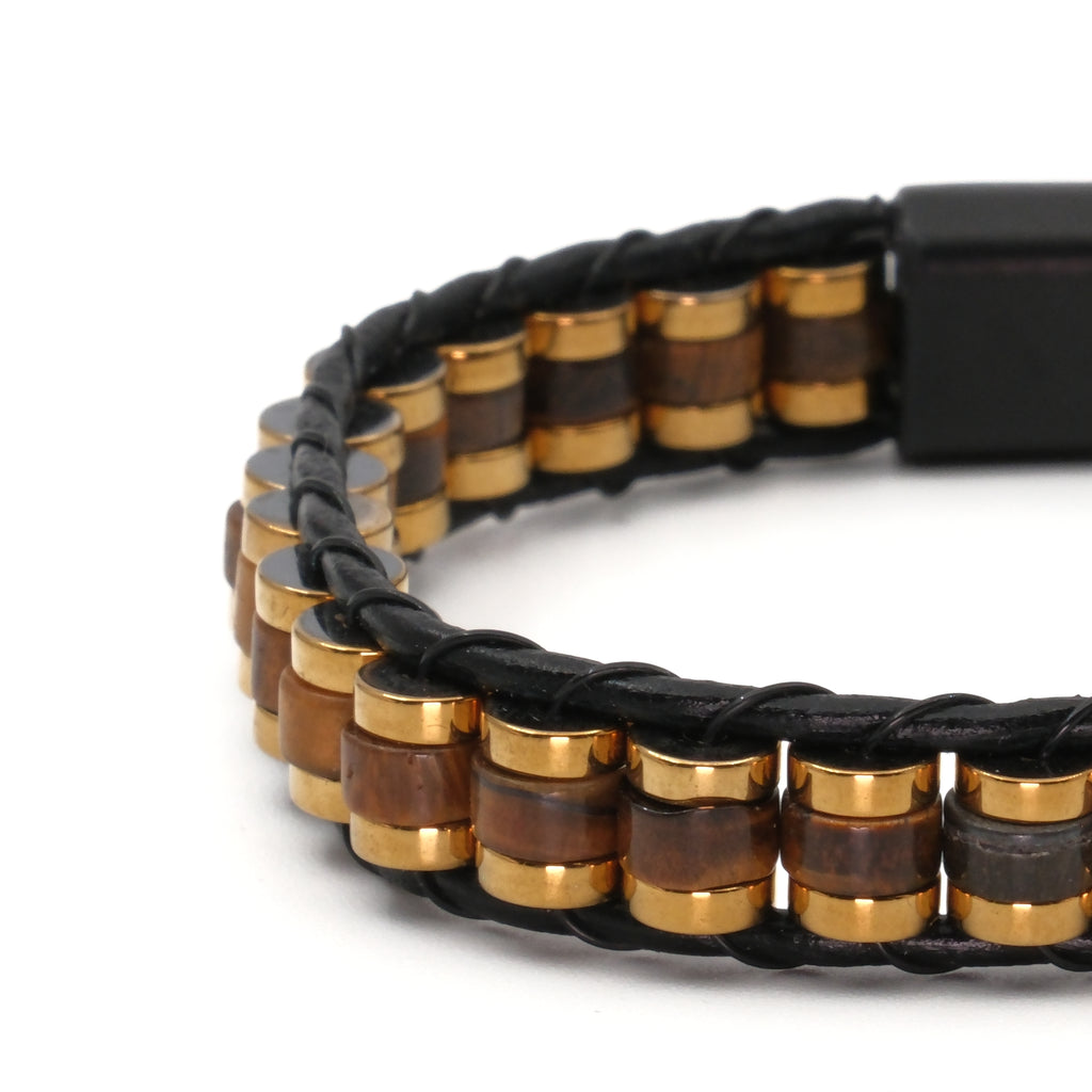 Kaplan Gözü ve Hematit Sertifikalı Doğal Taş Bileklik SPF-A-036