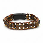 Kaplan Gözü ve Hematit Sertifikalı Doğal Taş Bileklik SPF-A-039