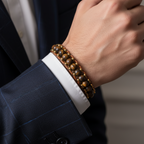 Kaplan Gözü ve Hematit Sertifikalı Doğal Taş Bileklik SPF-A-039