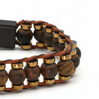 Kaplan Gözü ve Hematit Sertifikalı Doğal Taş Bileklik SPF-A-039