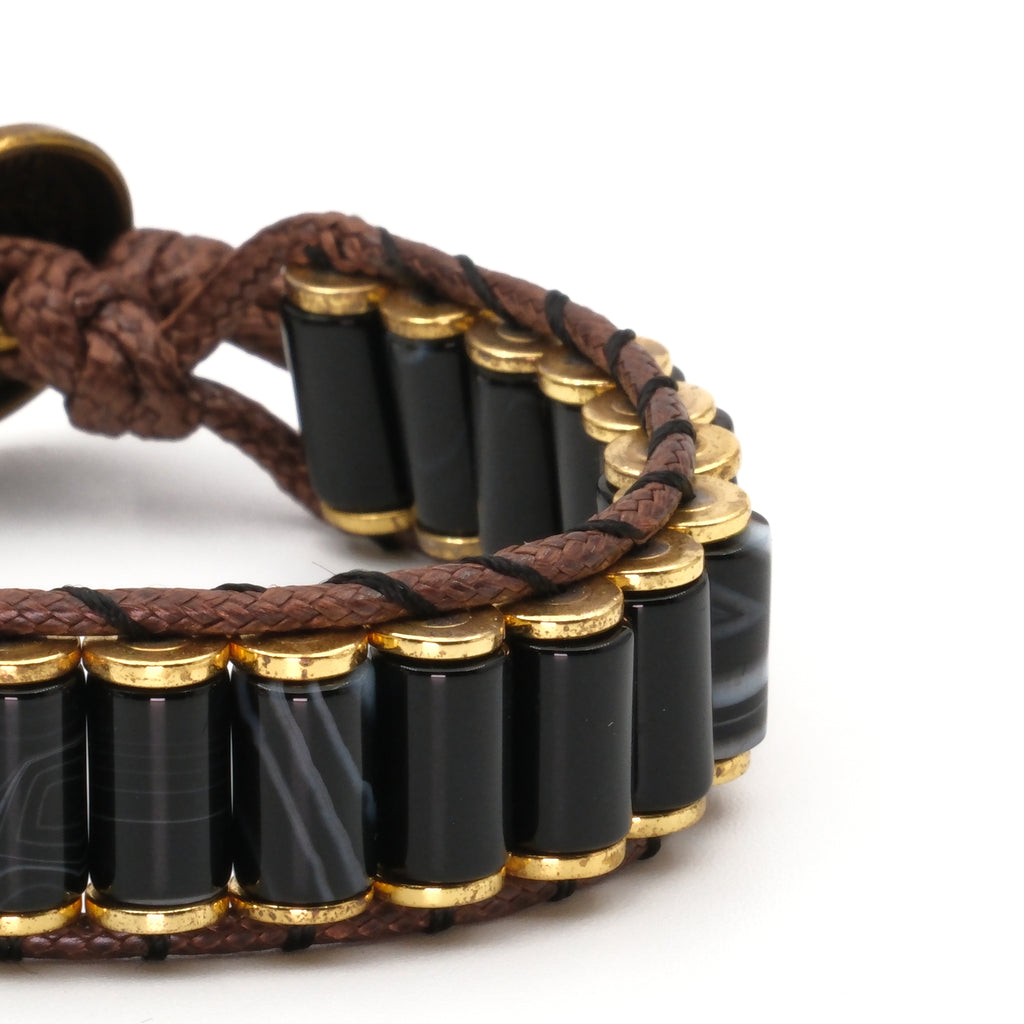 Siyah Akik ve Hematit Sertifikalı Doğal Taş Bileklik SPF-A-065