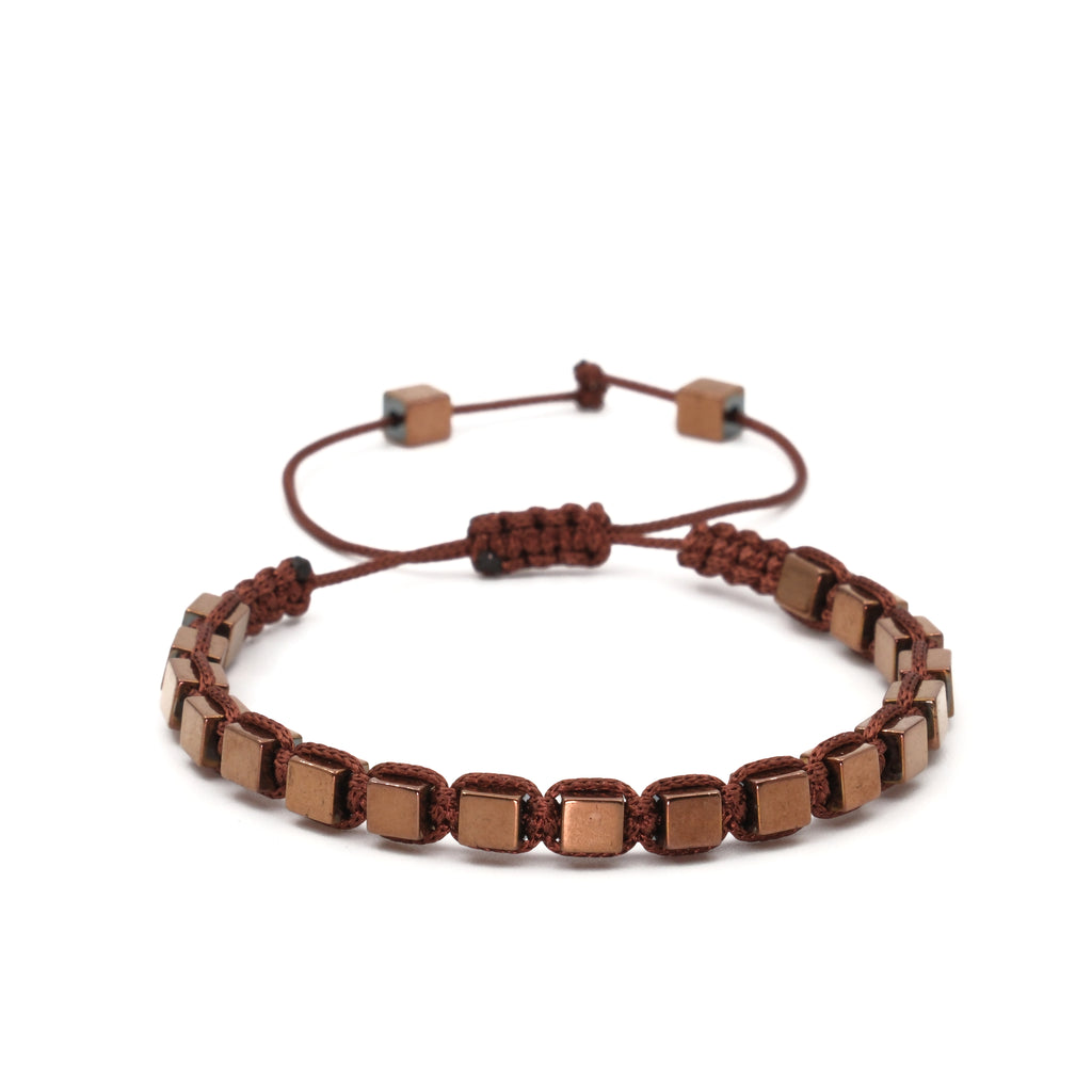 Hematit Macrome Sertifikalı Doğal Taş Bileklik SPF-A-027