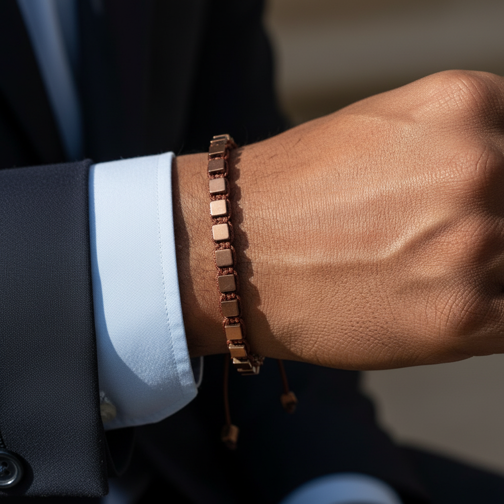 Hematit Macrome Sertifikalı Doğal Taş Bileklik SPF-A-027