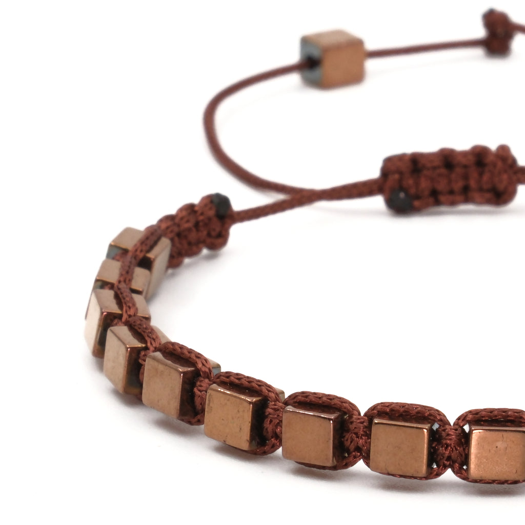 Hematit Macrome Sertifikalı Doğal Taş Bileklik SPF-A-027