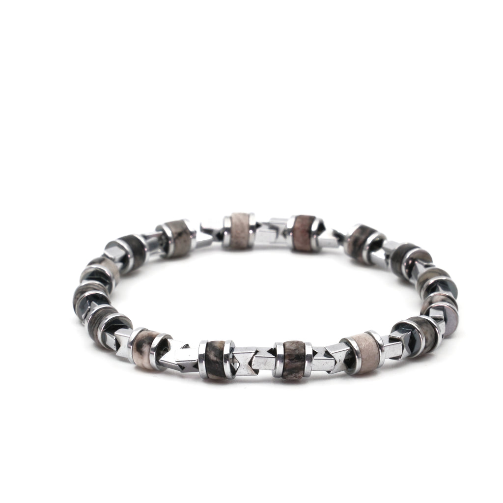 Picasso Jasper Hematit Sertifikalı Doğal Taş Bileklik SPF-A-058