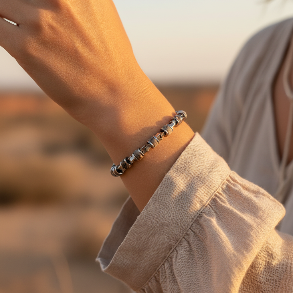 Picasso Jasper Hematit Sertifikalı Doğal Taş Bileklik SPF-A-058