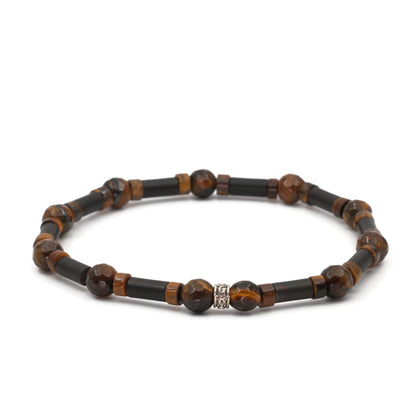 Tiger Eye and Onyx Natural Stone Bracelet SPF-A-041