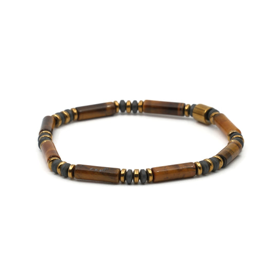 Tiger Eye and Hematite Natural Stone Bracelet SPF-A-038