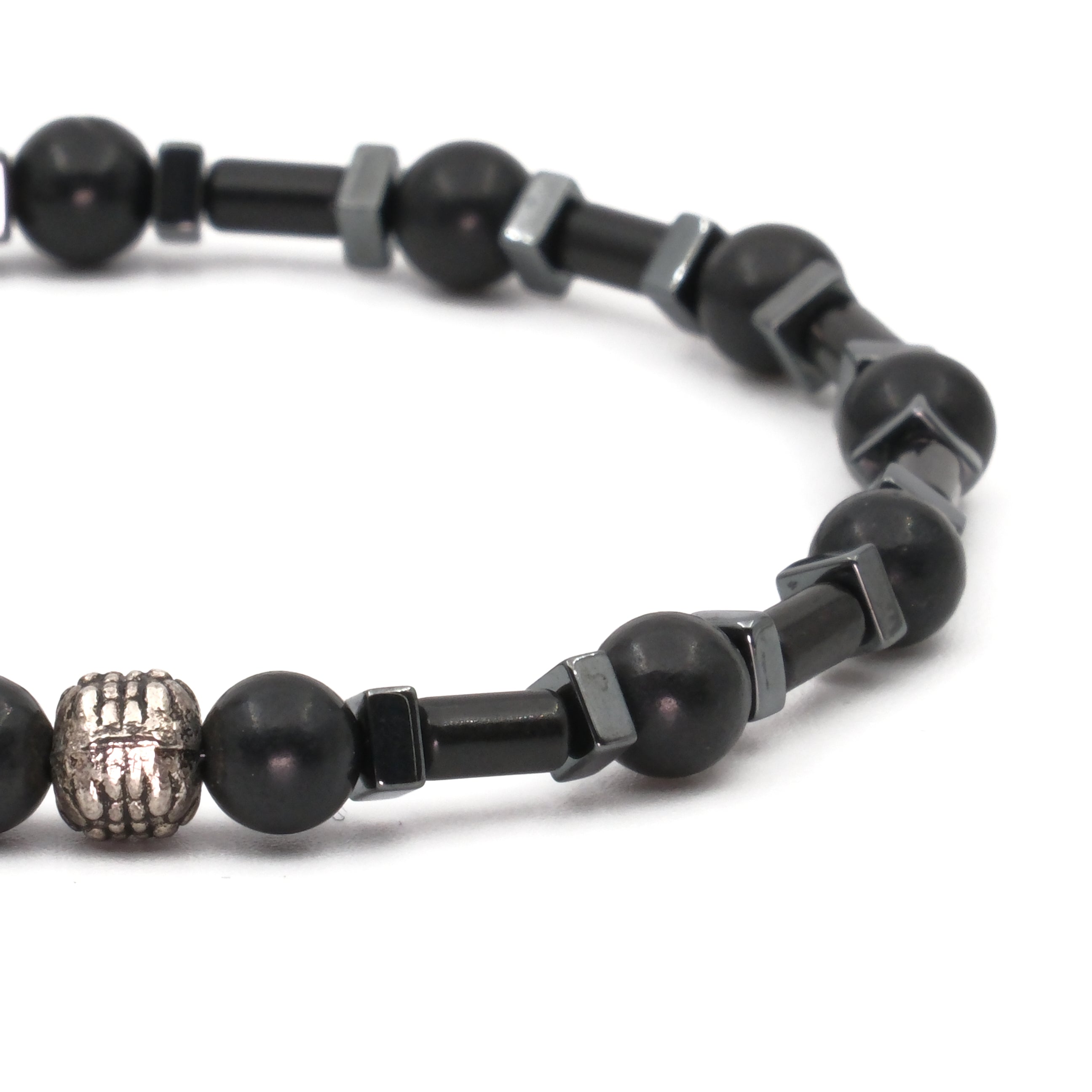 Shungite Ve Hematit Sertifikalı Doğal Taş Bileklik SPF-A-061