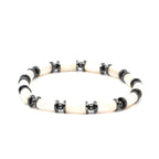 White Mother-of-Pearl and Hematite Certified Natural Stone Bracelet SPF-A-020