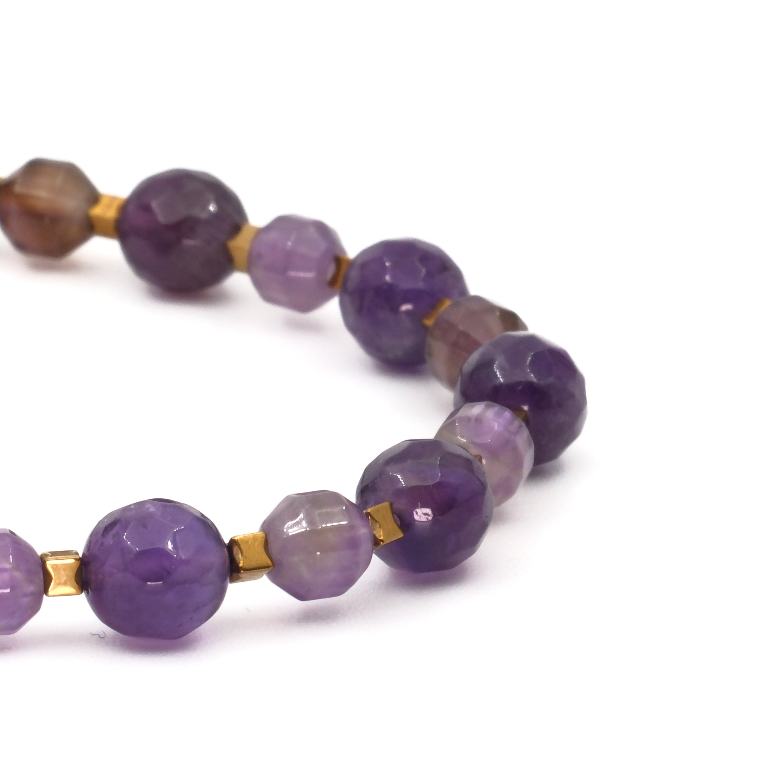 Ametist Hematit Sertifikalı Doğal Taş Bileklik SPF-A-012