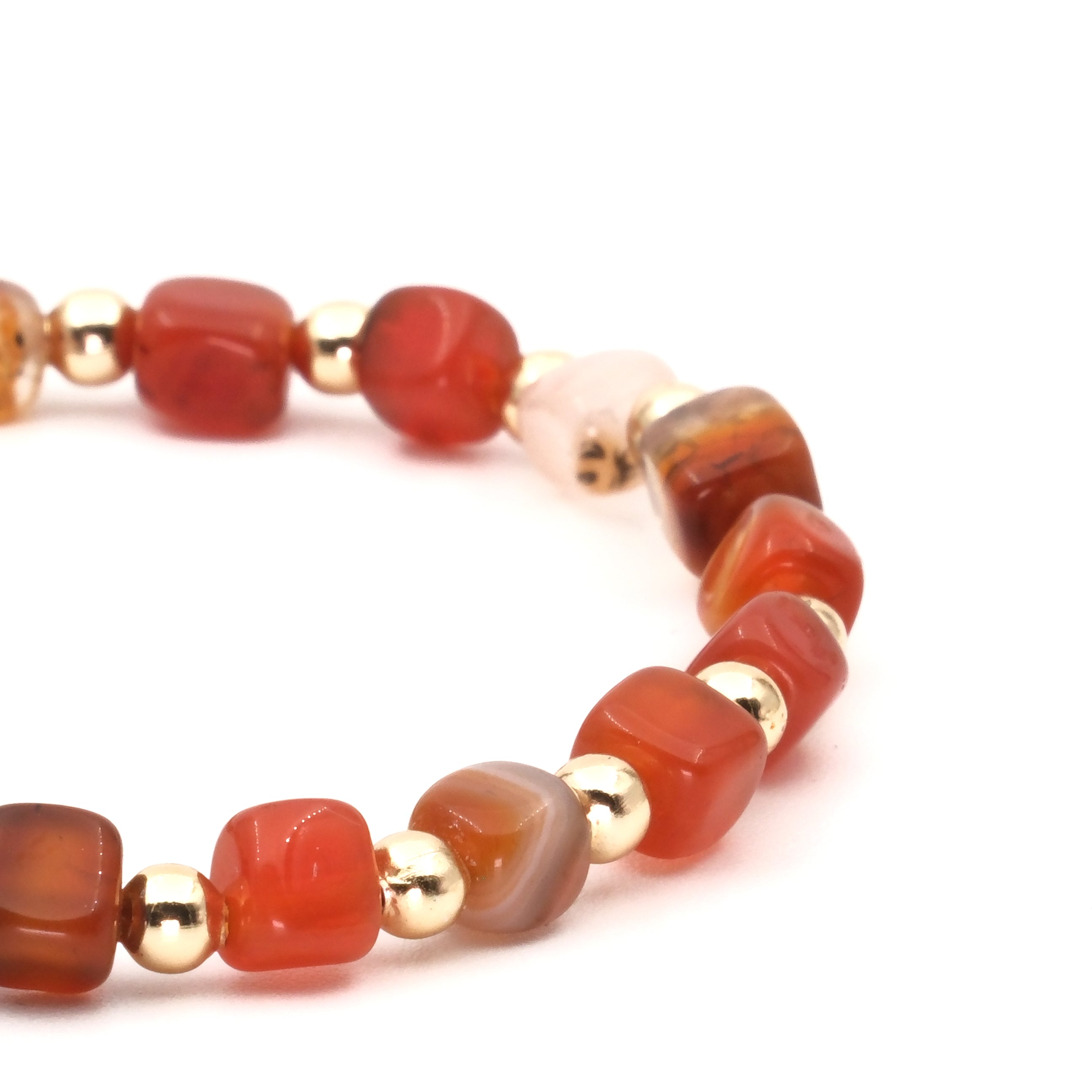 Kırmızı Akik ve Hematit Sertifikalı Doğal Taş Bileklik SPF-A-044