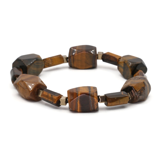 Tiger Eye Hematite Natural Stone Bracelet SPF-A-029
