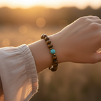 Tiger Eye, Turquoise, and Hematite Certified Natural Stone Bracelet SPF-A-033