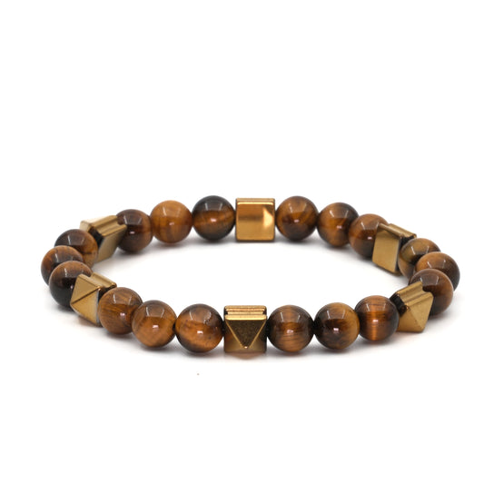 Tiger Eye Hematite Natural Stone Bracelet SPF-A-030