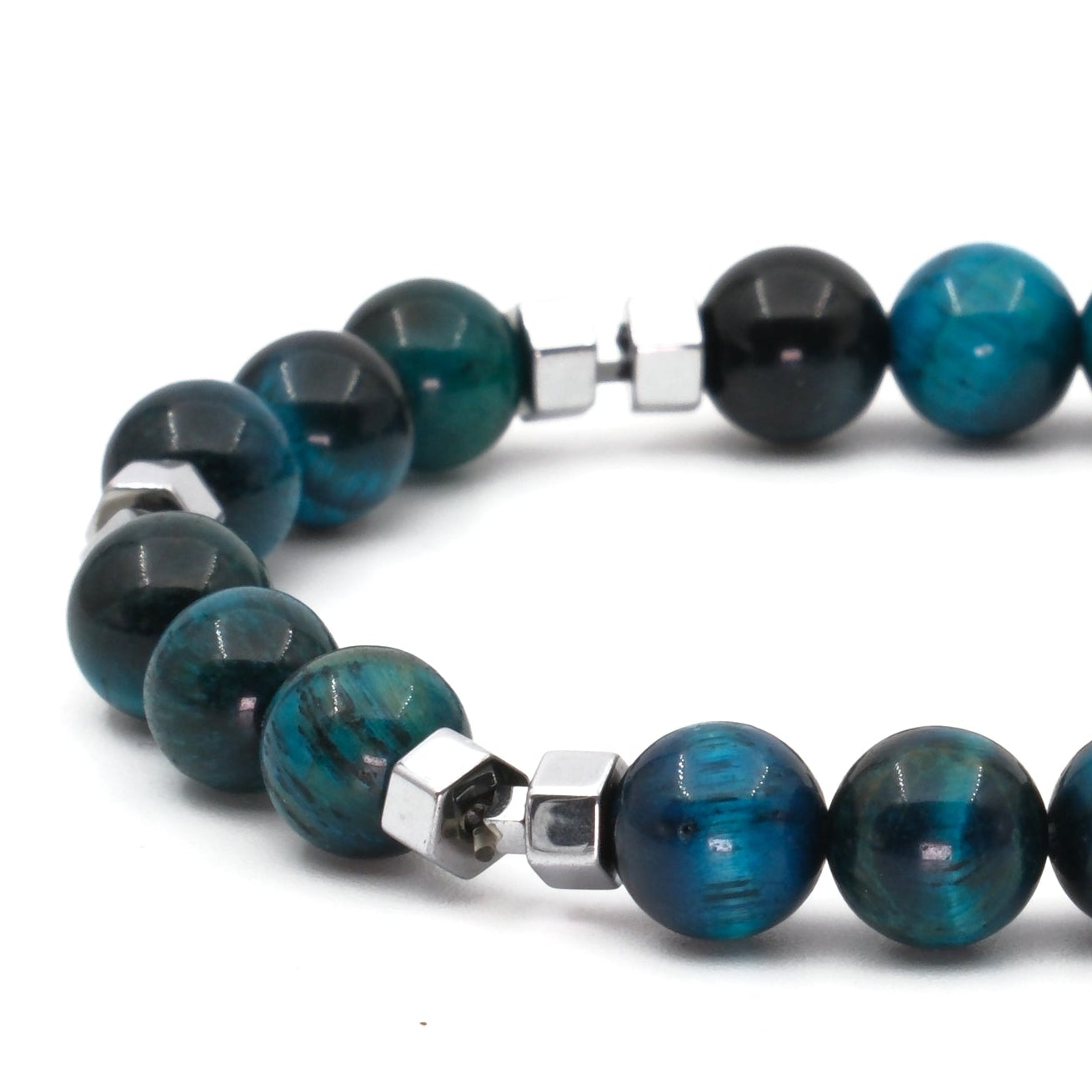 Kaplan Gözü ve Hematit Sertifikalı Doğal Taş Bileklik SPF-A-035