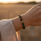 Tiger Eye Lava Stone Certified Natural Stone Bracelet SPF-A-031