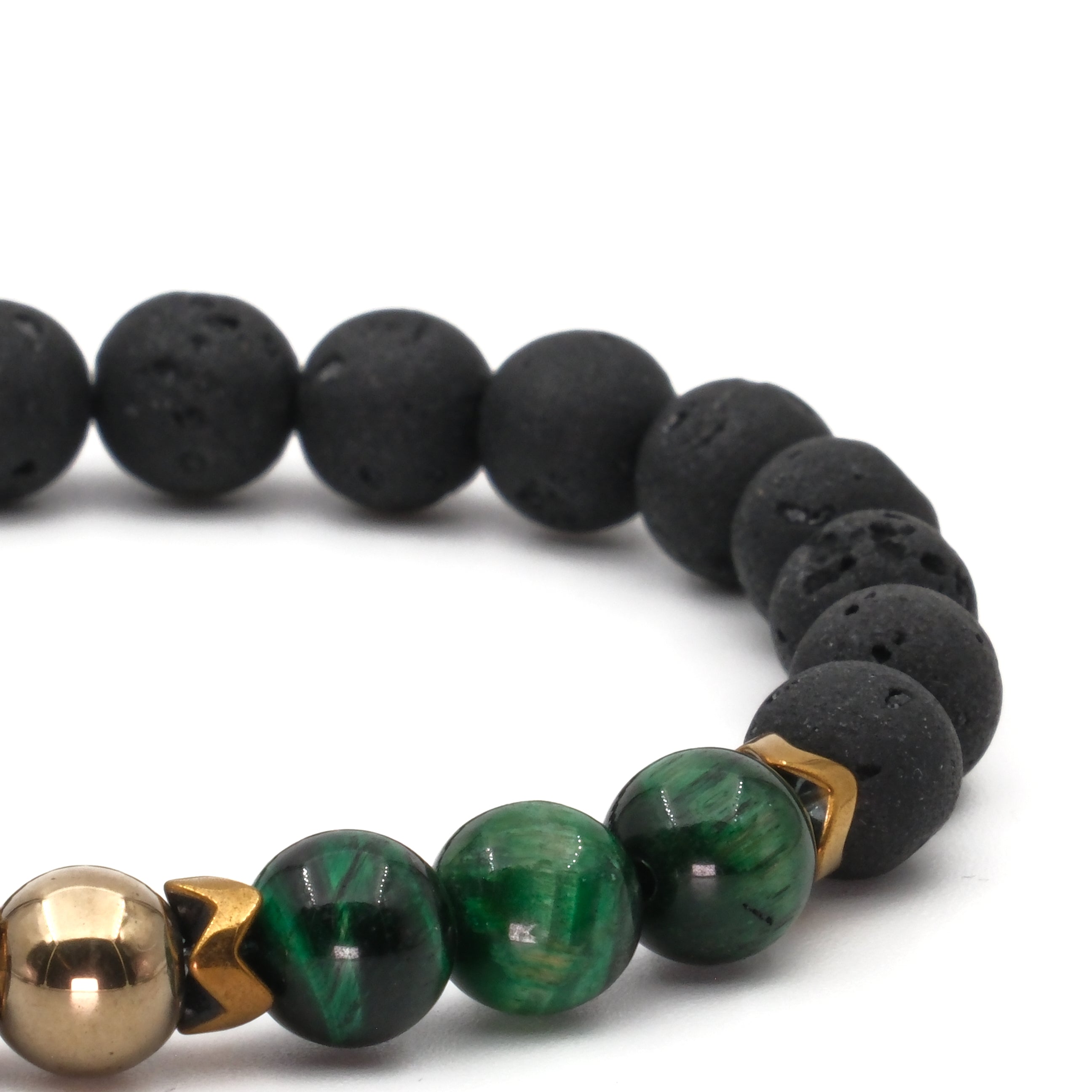 Kaplan Gözü Lav Taşı Sertifikalı Doğal Taş Bileklik SPF-A-031