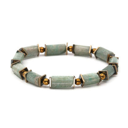 Amazonite Hematite Natural Stone Bracelet SPF-A-007