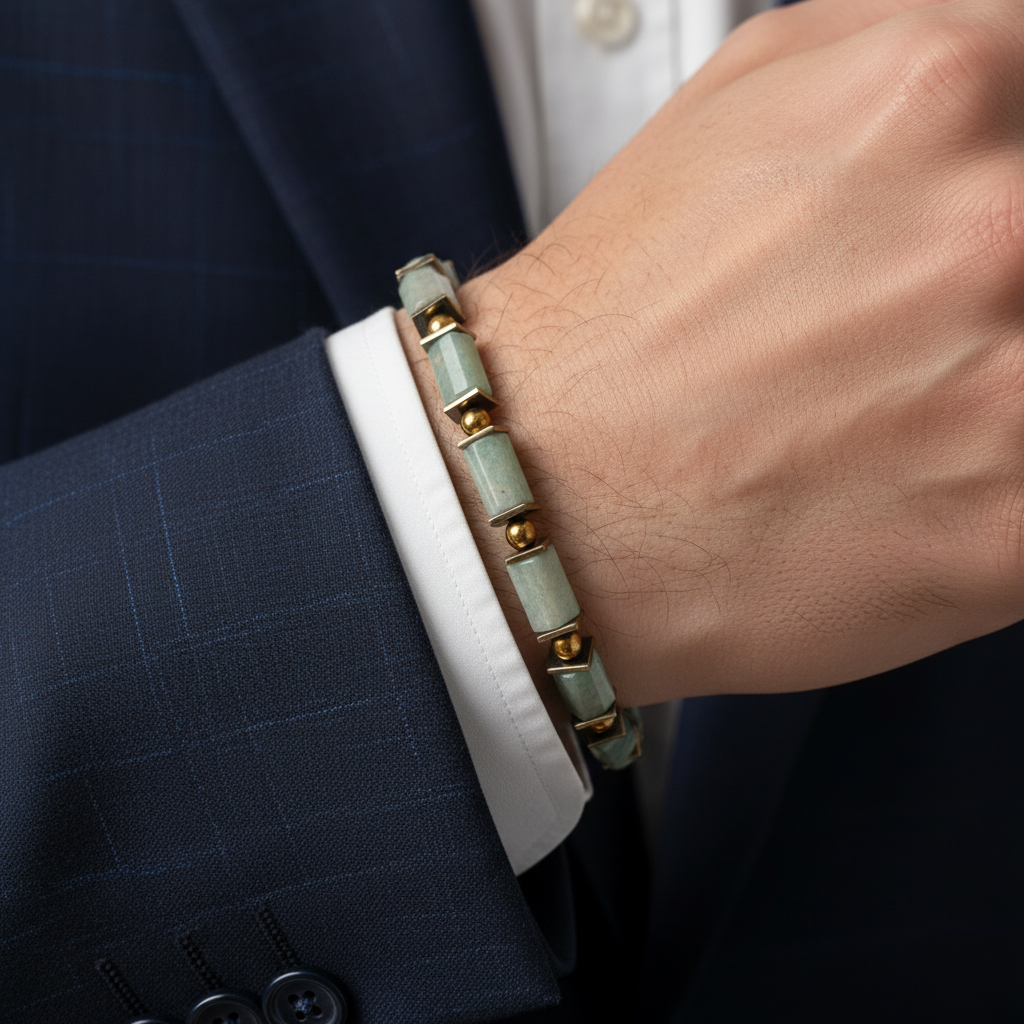 Amazonit Hematit Sertifikalı Doğal Taş Bileklik SPF-A-007