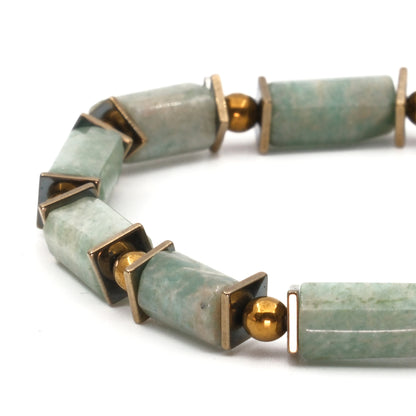 Amazonite Hematite Natural Stone Bracelet SPF-A-007