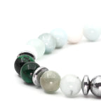 Aquamarine Tiger Eye Hematite Certified Natural Stone Bracelet SPF-A-005