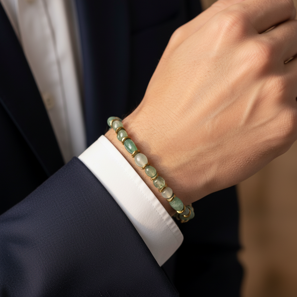 Aventurin ve Hematit Sertifikalı Doğal Taş Bileklik SPF-A-016