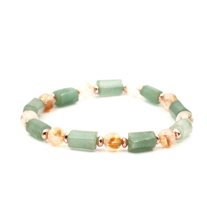 Aventurine and Sphere Citrine Natural Stone Bracelet SPF-A-017