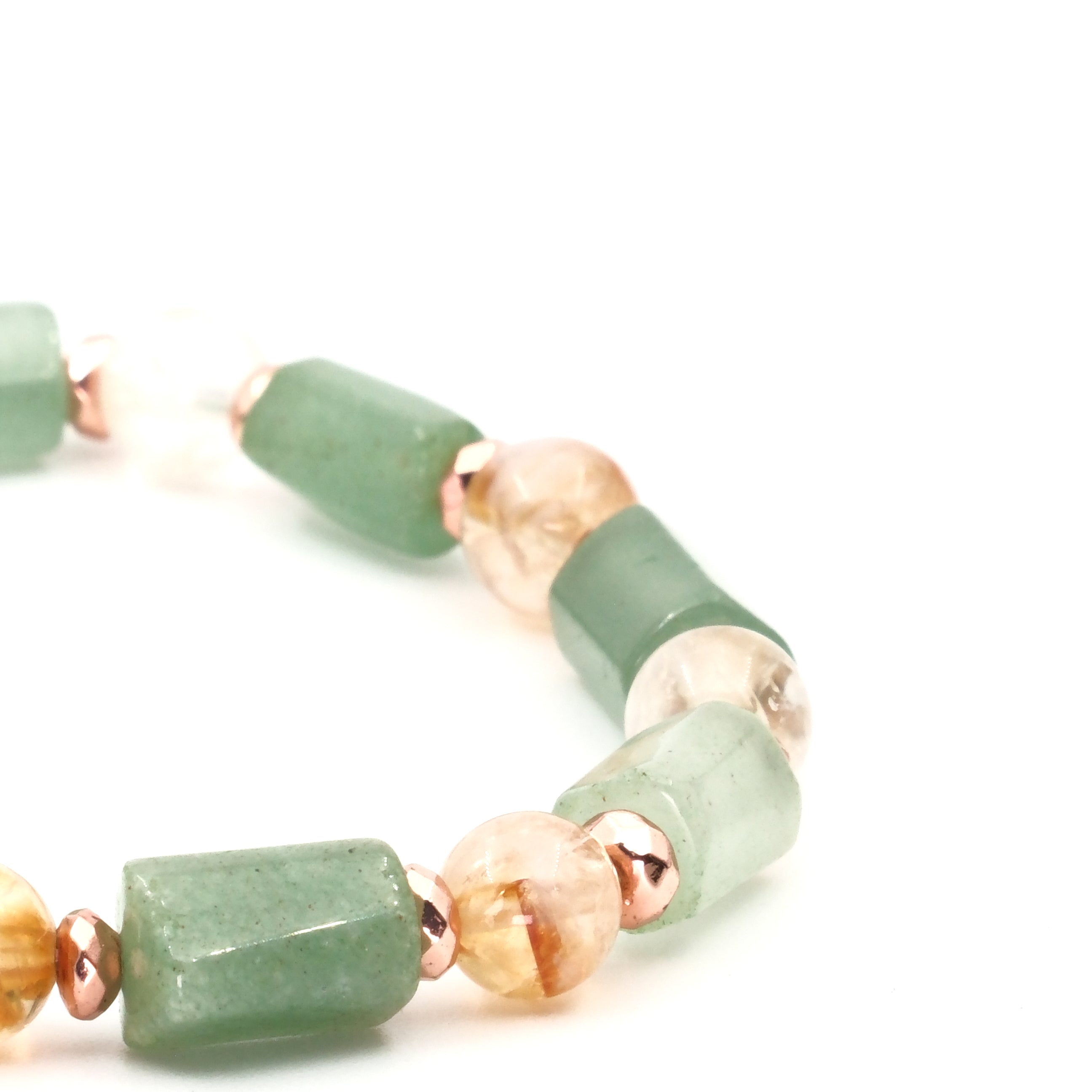 Aventurin Ve Küre Sitrin Sertifikalı Doğal Taş Doğal Taş Bileklik SPF-A-017