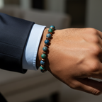 Azurite and Hematite Certified Natural Stone Bracelet SPF-A-019