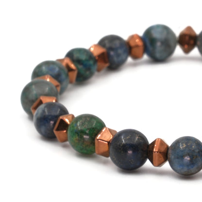 Azurite and Hematite Natural Stone Bracelet SPF-A-019