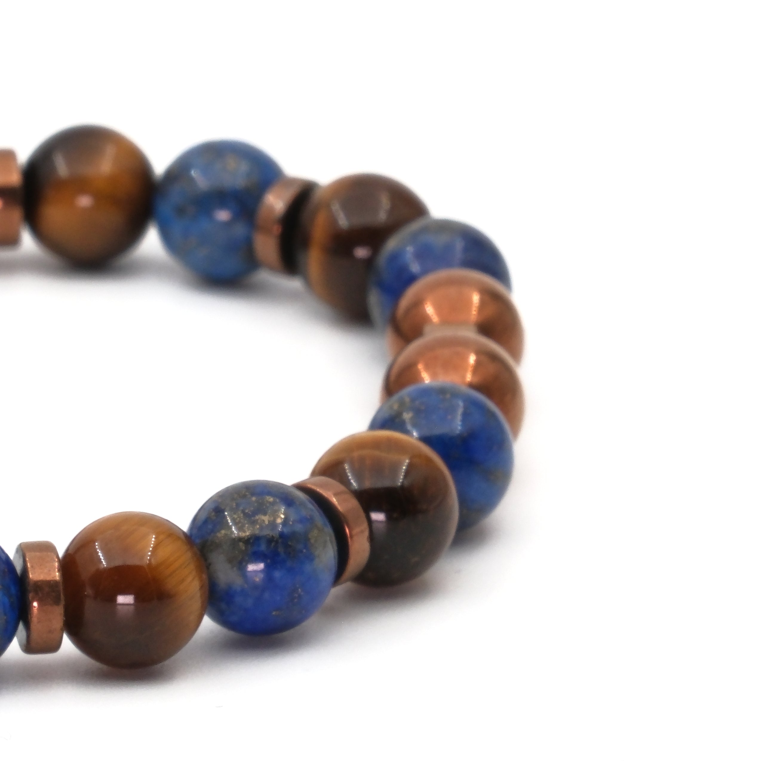 Lapis Lazuli ve Kaplan Gözü Hematit Sertifikalı Doğal Taş Bileklik SPF-A-051