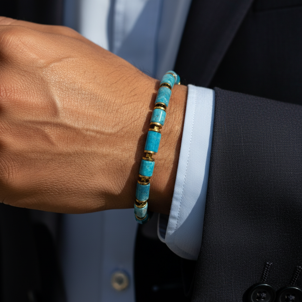 Apatit Hematit Sertifikalı Doğal Taş Bileklik SPF-A-014