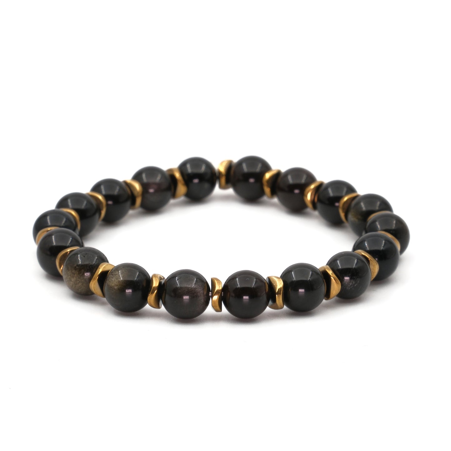 Black Obsidian Hematite Natural Stone Bracelet SPF-A-067