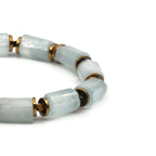Aquamarine and Hematite Certified Natural Stone Bracelet SPF-A-081