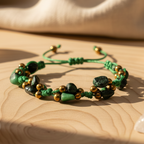 Anyolite Stone (Ruby Zoisite) Macrame Natural Stone Bracelet SPF-A-013