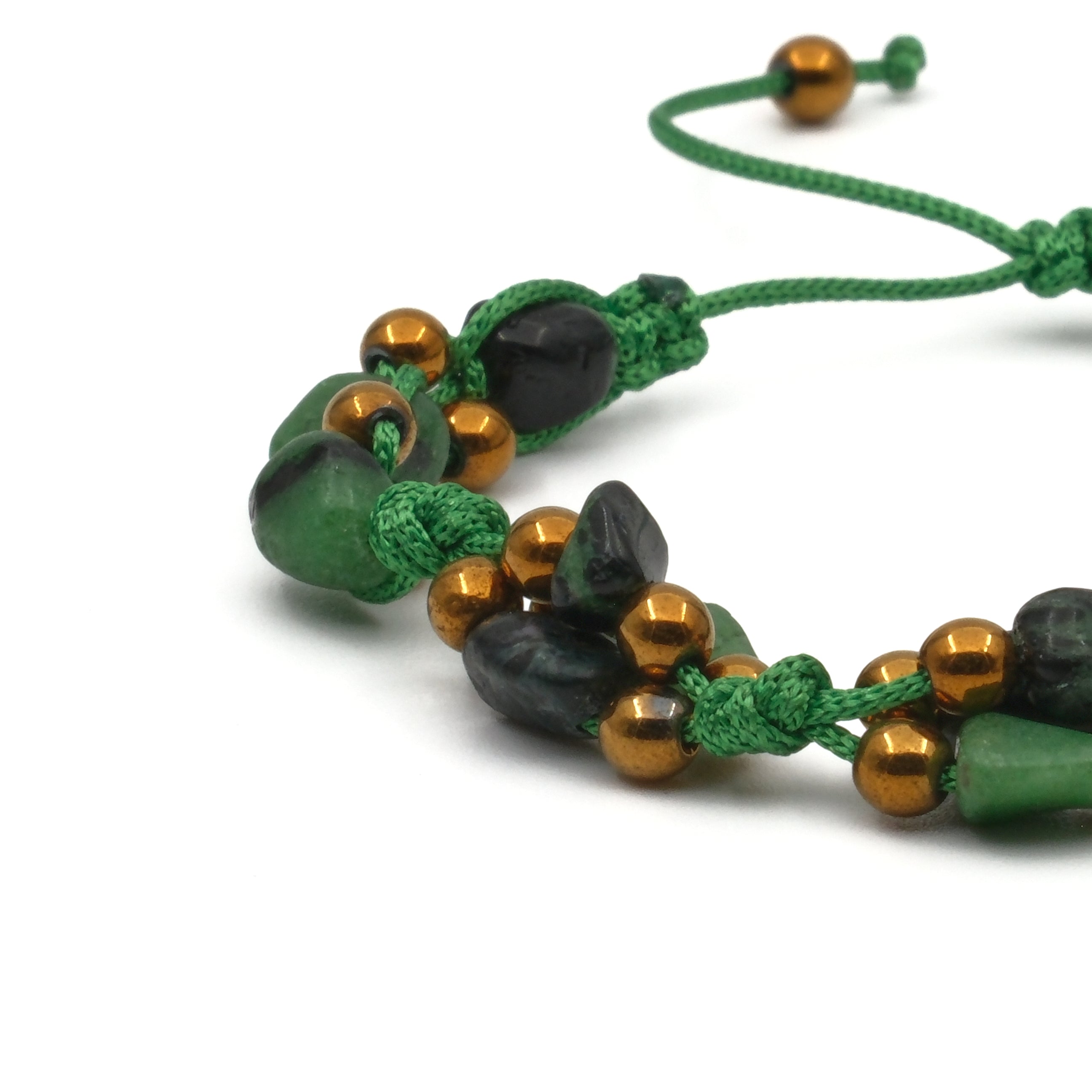 Anyolit Taşı (Ruby Zoisite) Macrome Sertifikalı Doğal Taş Bileklik SPF-A-079