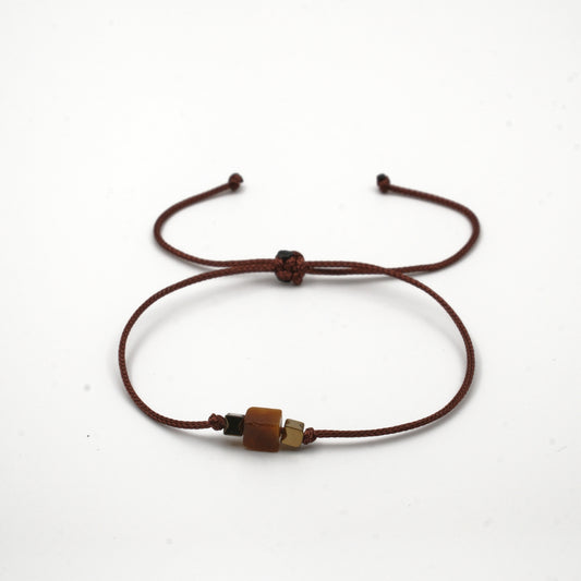 Cube Tiger Eye Certified Natural Stone Bracelet SPF-A-083